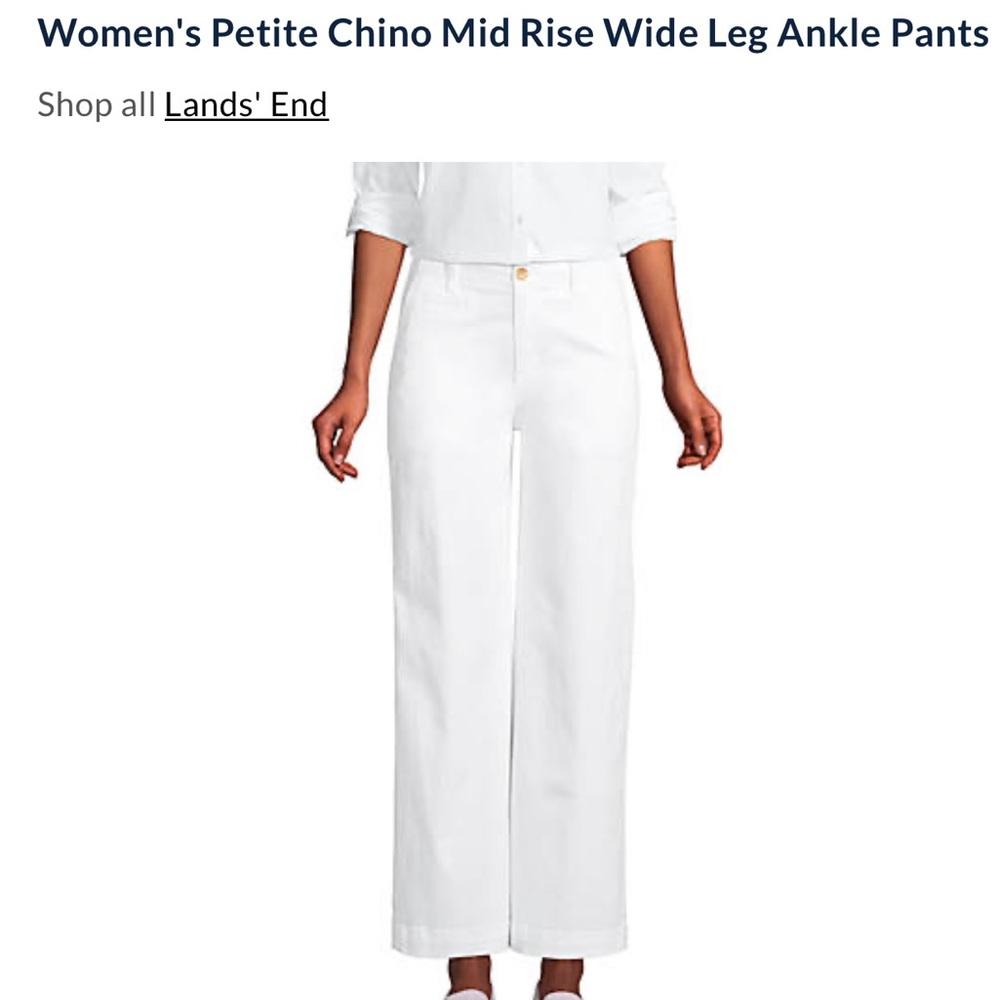 Lands End Wide Leg Chino- altered to 23 inch inseam.